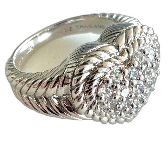 Judith Ripka Jewelry - Judith Ripka Sterling Silver 925 Pave CZ Heart Ring - New in Box